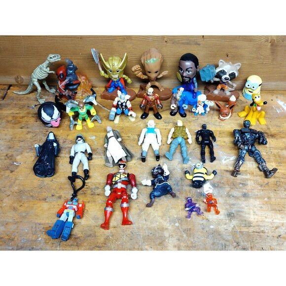 Misc Action Figure Lot 26 Pieces Star Wars GI Joe Marvel Power Rangers Etc. - Picture 1 of 8